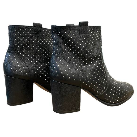 Rebecca Minkoff Sierra Studded Boots Size 7 Black Leather Heeled Bootie Edgy - Picture 4 of 13